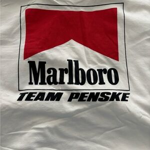 VINTAGE 1990s Marlboro TEAM PENSKE White Tee Shirt - BRAND NEW - XL🏁